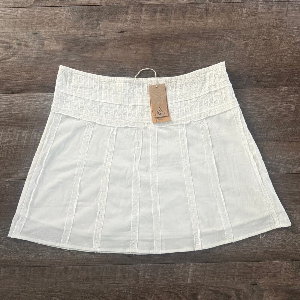 White 100% Cotton Boho Prana Skirt NWT Size 12